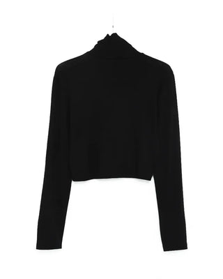 Cropped basic turtleneck T-shirt