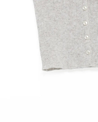Ribbed Half-Sleeve Cardigan