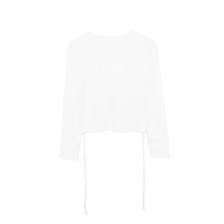 Side-shirred cropped T-shirt