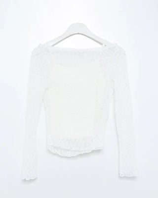 Lace sheer top and camisole set