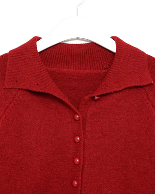 Zip-button knit cardigan