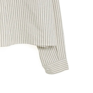 Striped long-sleeved cropped shirt