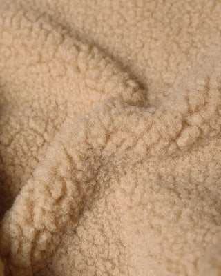 Suede hooded sheepskin jacket