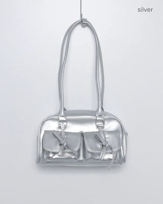 Ribbon Two-Pocket Shoulder Bag