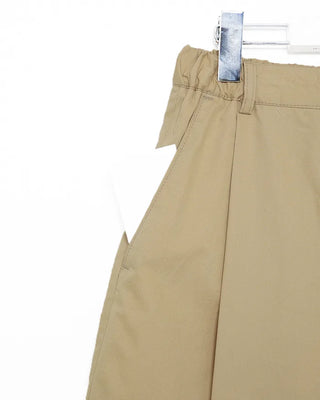 One-tuck banded cotton pants