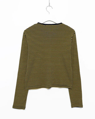 Round neck simple striped long T-shirt