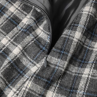 Checked pleated midi skirt