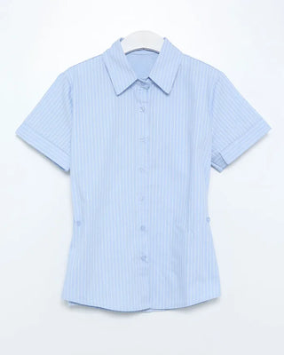 Striped side snap half shirt