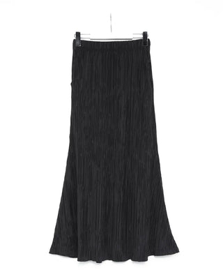 Matte color pleated skirt