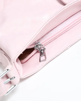 Side buckle point shoulder bag