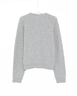 Ribbed crew neck cardigan