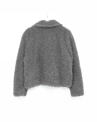 Color Two-Button Point Fur Jacket