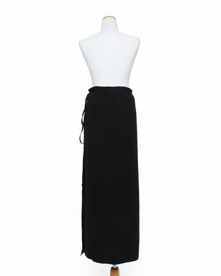 Layered long wrap skirt