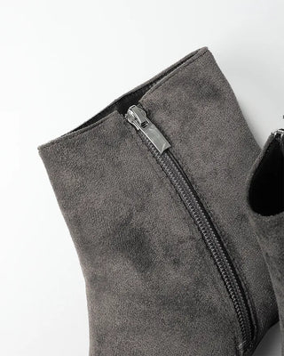 Leather pointed-toe ankle boots