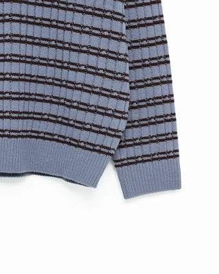 Henley neck striped knit