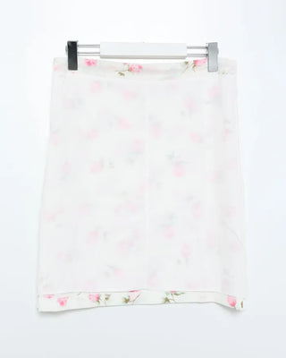 Vintage rose pattern midi skirt
