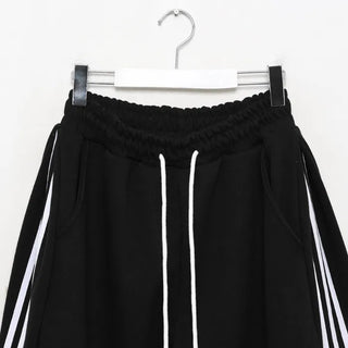 Waist drawstring Bermuda jersey pants