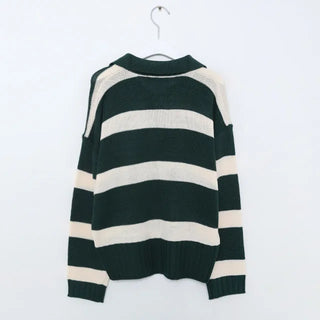 Bold striped loose-fit knit