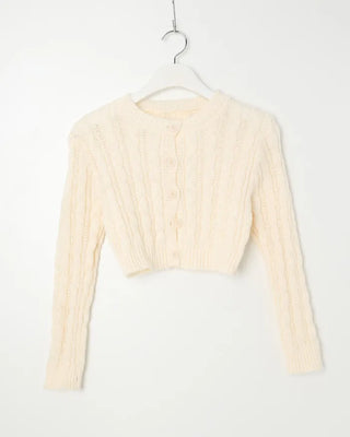 Crop Cable Knit Cardigan