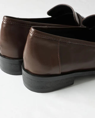 Leather design loafers
