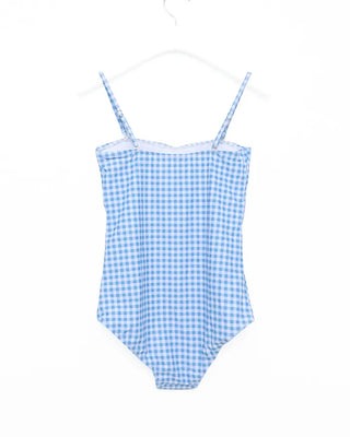 Gingham check one-piece swimwear