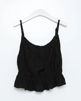 Frill Shirred Bustier Pants Set