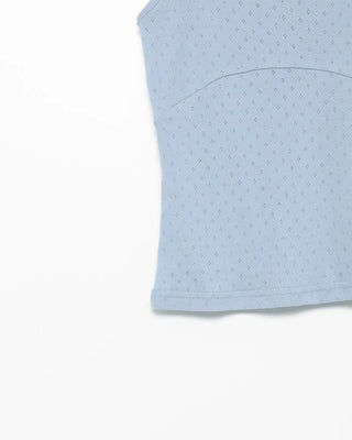 Cropped perforated tank top