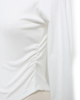 Frilled off-shoulder cropped t-shirt
