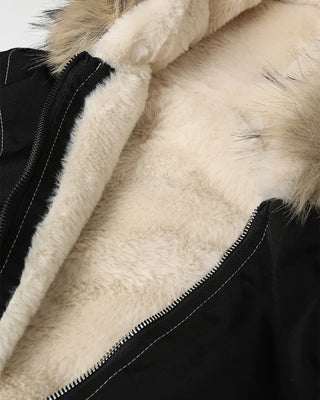 Raccoon fur hooded jacket