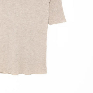 Ribbed round neck knit