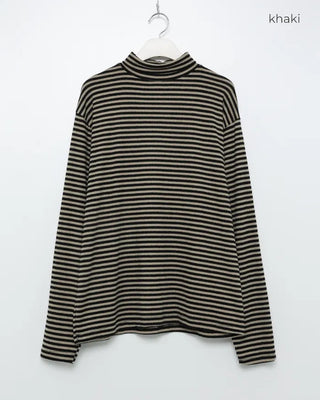 Turtleneck striped long-sleeve T-shirt