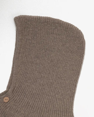 Neck Button Rib Knit Balaclava