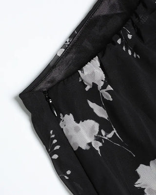 Flower Chiffon Midi Skirt