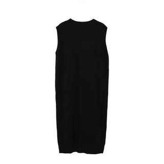 V-neck sleeveless long cardigan dress