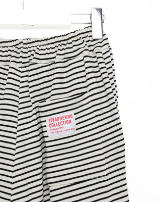 Striped wide-leg pants with elastic waistband