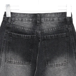 Washed denim pants