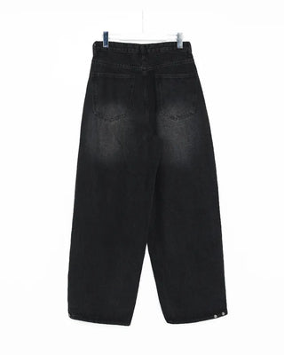 Washed balloon denim pants