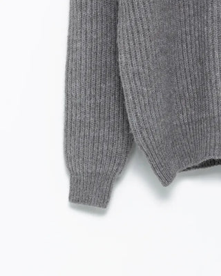 (Unisex) Rib-Knit Zip-Up Hoodie