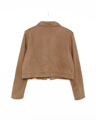 Suede cropped jacket