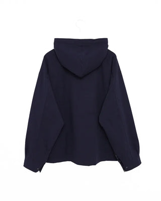 Two-tone hooded oversized jacket