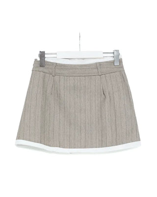 Striped layered mini skirt
