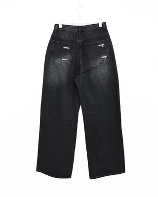 (Unisex) Distressed Wide Denim Pants