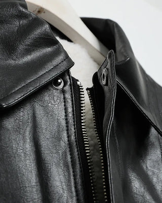 Faux leather blouson