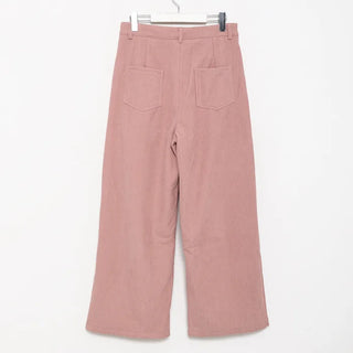 Corduroy strap wide pants