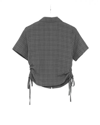 Shirring String Check Short-Sleeve Shirt