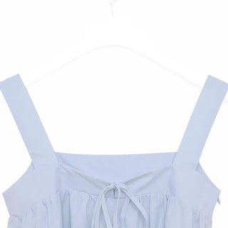 Ribbon sleeveless blouse & scrunchie set