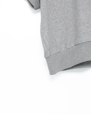 Henley neck short-sleeved sweatshirt