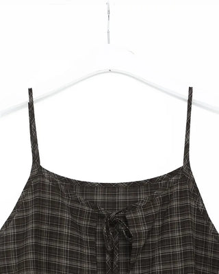 Ribbon check long dress