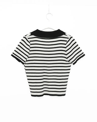 Striped short-sleeve knit