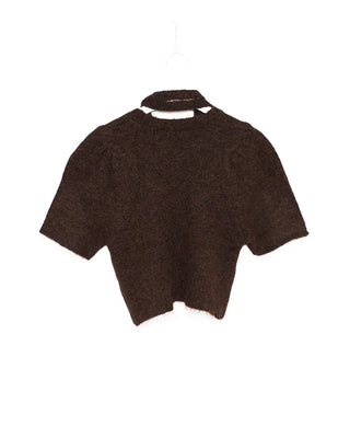 Long tie & short-sleeve knit set